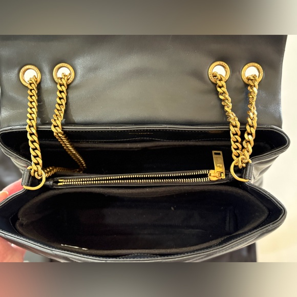YVES SAINT LAURENT YSL LOULOU MEDIUM MATELASSE BLACK AND GOLD BAG EUC!!!! - Picture 16 of 17